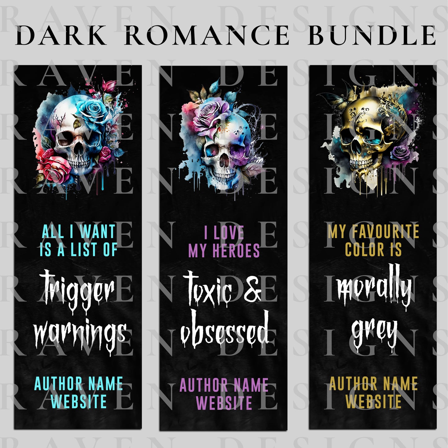 Dark Romance Bundle Premade Bookmark